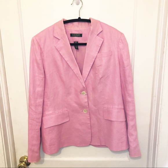 Ralph Lauren Jackets & Blazers - Ralph Lauren Pink Linen Blazer Size 12P
